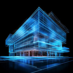 Aufkleber - Exterior of a high-rise office building, modern architecture with an abstract background