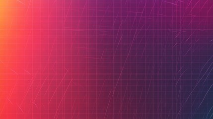 An abstract background with a grid pattern and a gradient of purple to pink and orange.