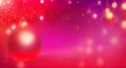 Wall Mural - Red Christmas background with sparkles and highlights 4K