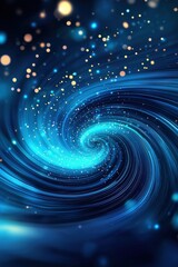 Wall Mural - a spiral of blue and gold lights