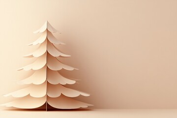 Aufkleber - This layered 3D paper Christmas tree features a minimalist design and ample blank space, perfect for customizing with personal messages. Generative AI