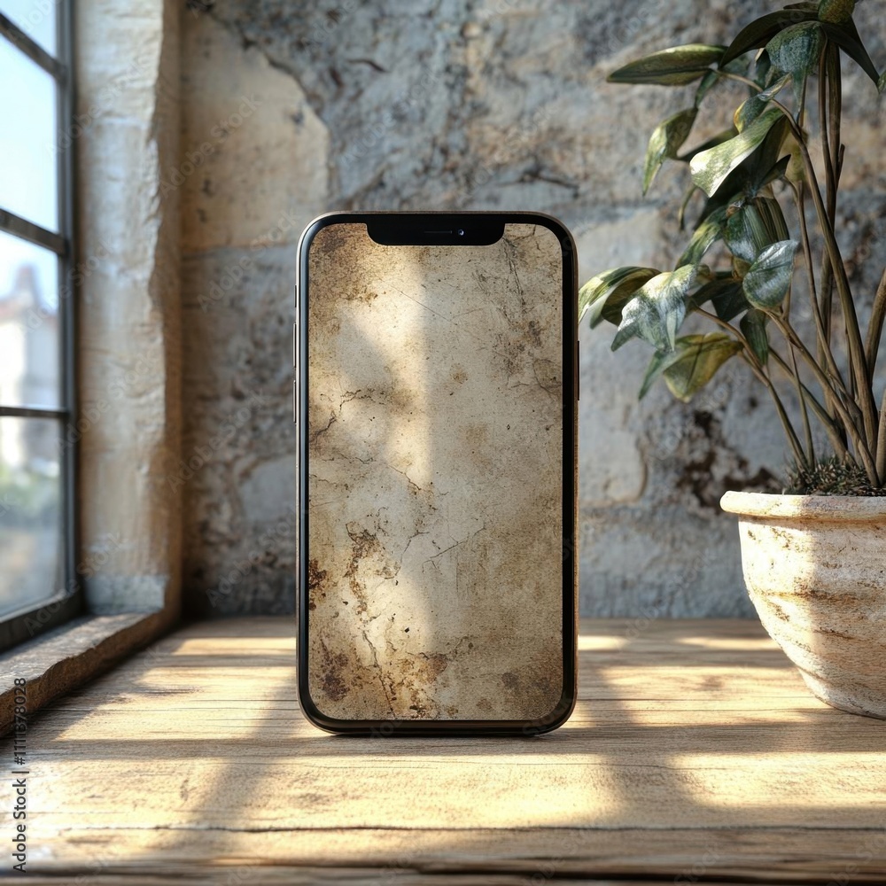Vintage Smartphone Wallpaper: Rustic, Grunge Background with Cracked ...