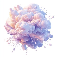 Wall Mural - pastel pink and white paint explosion.