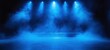 © mobile - Blue Abstract Stage Scene with Fog Neon Light and Spotlight for Dark Showroom Display