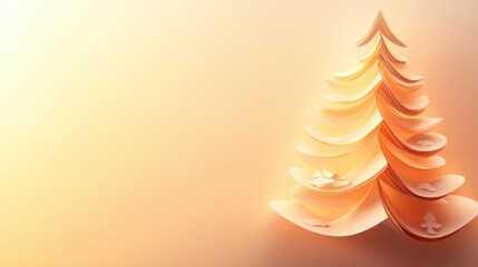 Aufkleber - A layered 3D paper Christmas tree crafted from blank sheets, perfect for adding a personal message or decoration during the holidays. Generative AI