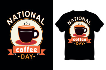 National coffee day vector t-shirt