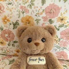 Wall Mural - Brown teddy bear with 