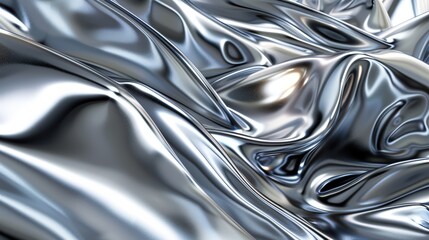 Wall Mural - abstract silver liquid metal background