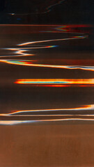 Wall Mural - glitch flare. color distortion overlay. blue orange white holographic light wave artifacts rgb split