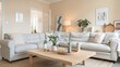 © inkwelldesigns - Bright and Cozy Scandinavian Living Room with Warm-Toned Decor and Modern Style