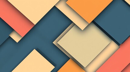 Wall Mural - abstract geometric pattern with blue, orange, yellow and red colors.