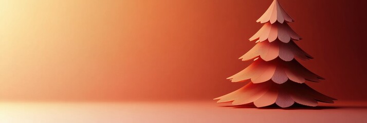 Aufkleber - This decorative 3D paper Christmas tree features layered design for a festive touch, ideal for personalizing with message or text. Generative AI