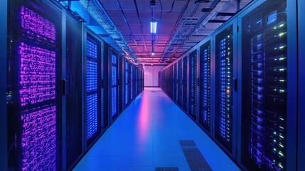 Wall Mural - quantum computing in data analytics, high-tech environment