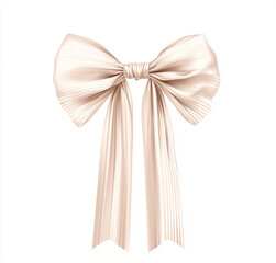 Wall Mural - beautiful beige bow with elegant pleats, perfect for decoration