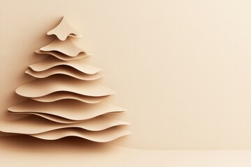 Aufkleber - A stylish layered paper Christmas tree showcases its unique design, providing ample blank space for custom text and festive creativity. Generative AI