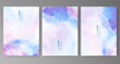 © REZI - Set of bright colorful vector watercolor background. Design for your date, postcard, banner, logo.