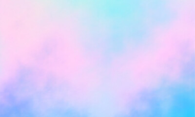 Aufkleber - Colorful watercolor background of abstract sunset sky with puffy clouds in pastel rainbow colors of pink blue yellow orange and