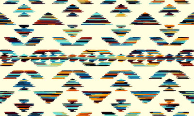 Fototapete - Wide abstract seamless pattern, ethnic background, aztec style - great for textiles, banners, wallpapers, wrapping - vector design