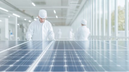 Aufkleber - Modern Energy Innovation Scientists in Laboratory with Solar Panel Prototype and Equipment