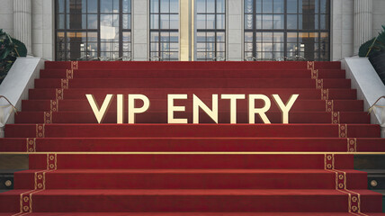 Wall Mural - Red Carpet Stage VIP Entry - Luxury Event, Glamorous Entrance, VIP Access, Celebrity Walkway, Prestigious Atmosphere, Exclusive Event, Red Carpet Setup, High-End Decor, Glamorous Ambiance