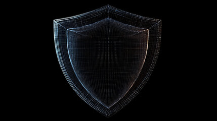 Wall Mural - shield. protect or security low poly wireframe sign with glitch effect. abstract vector illustration