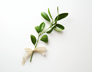 Sticker - Green Sprig with Bow