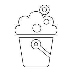 Sticker - bucket icon in line style