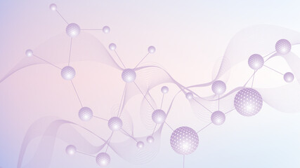 Wall Mural - structure molecule and communication dna, atom, neurons. science concept for your design. connected 