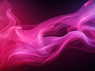 Wall Mural - Attractive Abstract dense fluffy puffs of pink smoke on black background