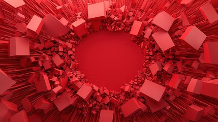 Wall Mural - a red background with a large hole in the middle