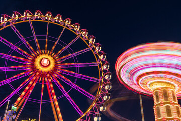 Hamburger Dom fair, Ferris wheel. The Hamburger Dom is a large fair held at Heiligengeistfeld fair ground in central Hamburg, Germany