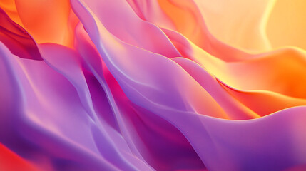 Wall Mural - Colorful abstract waves with flowing textures in purple and orange hues