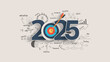 © kromkrathog - 2025 new year target audience concept, Creative thinking drawing charts and graphs business success strategy plan idea on target dart with arrow, Vector illustration modern layout template