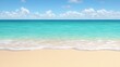 Serene Tropical Beach Turquoise Ocean Soft Waves Golden Sand Summer Vacation