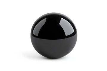 Wall Mural - Black glossy sphere isolated on white