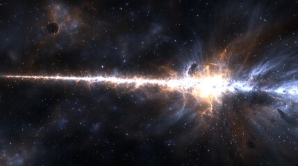 Poster - Stunning Cosmic Explosion in Deep Space with Bright Light Stream