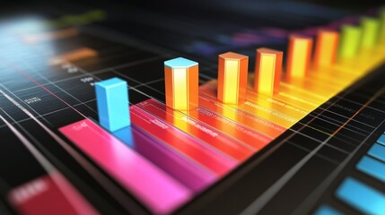 Leinwandbilder - Colorful Bar Graphs Representing Data Analysis in Modern Design