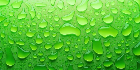 Poster - Green background with drops of water on it