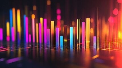 Poster - Colorful Abstract Bars Representing Data Visualization and Analytics