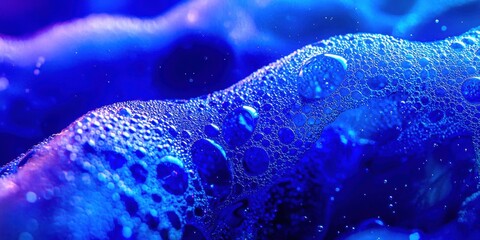 Poster - Blue liquid with bubbles in it