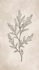 Wall Mural - Sketch of modern minimalistic tattoo of flower