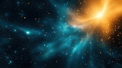 Wall Mural - a space background with a bright orange star in the middle
