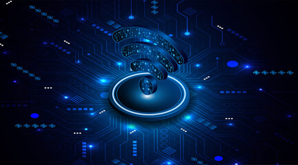 Aufkleber - Abstract wifi symbol. Concept of communication technology, internet signal or wireless connection.	