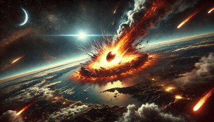 meteorite hits the earth