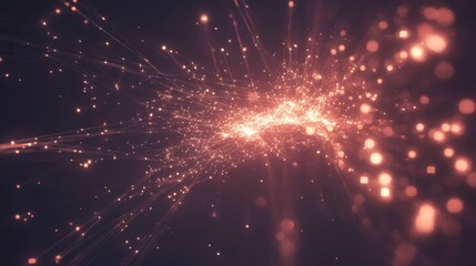 Poster - Abstract Visualization of Glowing Particles with Light Rays and Sparkles