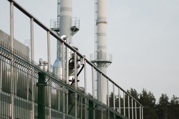 pipeline and measuring instruments at a thermal power plant