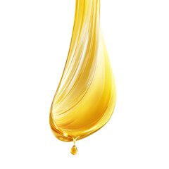 Fototapete - High-Quality PNG Golden Fuel oil or Olive oil drop Isolated on White Background – High Resolution