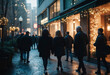 © Юлія Мельник - christmas shopping - people walking on the street, doing shopping for the holidays