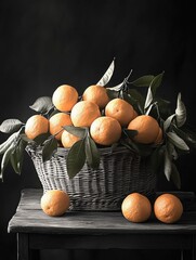 Poster - Basket of Oranges on Table