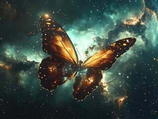 Wall Mural - Butterfly in space
